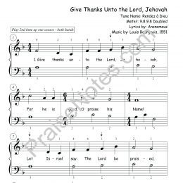 Give Thanks Unto the Lord, Jehovah