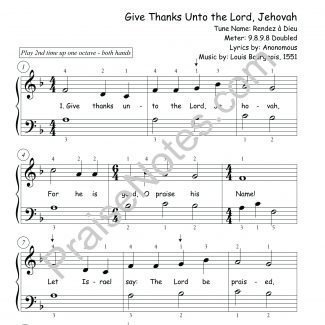 Give Thanks Unto the Lord, Jehovah
